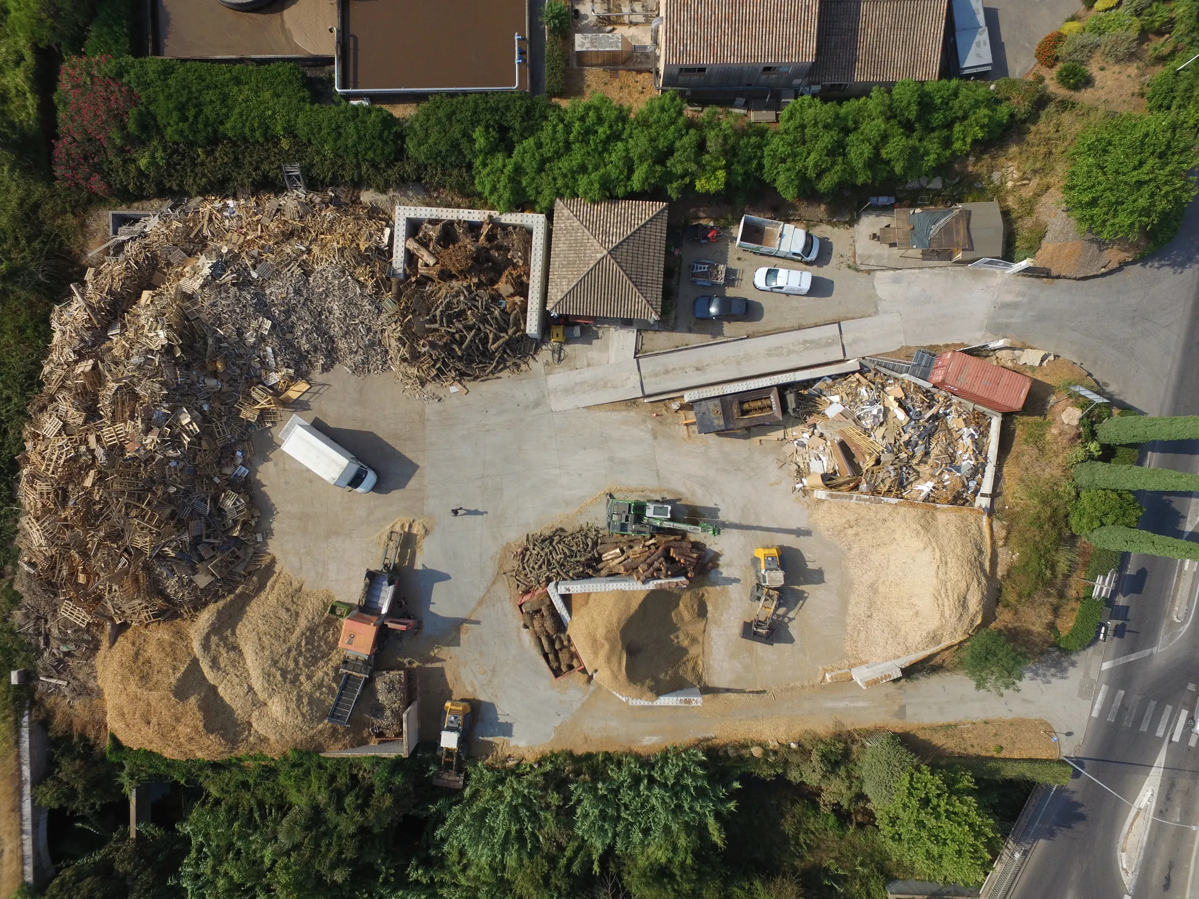 Vue du site de collecte en haut